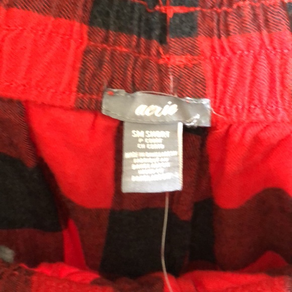 NWT Aerie Plaid Flannel Lounge Jogger Pajama Pants - Picture 5 of 6